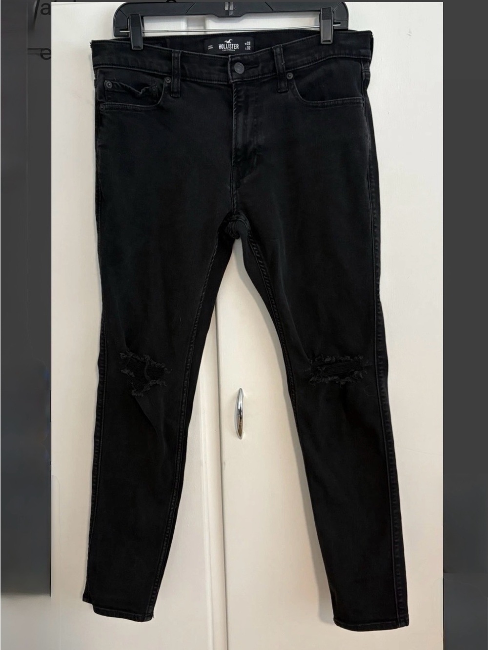 Men’s Charcoal Wash Size 33X32 Jeans Skinny Fit Hollister Advanced Stretch